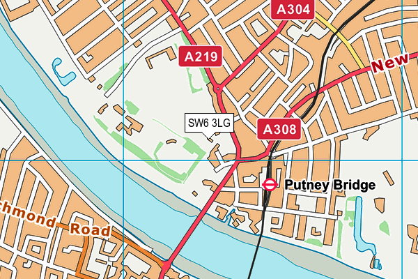 SW6 3LG map - OS VectorMap District (Ordnance Survey)