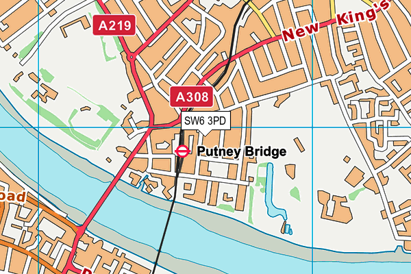 SW6 3PD map - OS VectorMap District (Ordnance Survey)