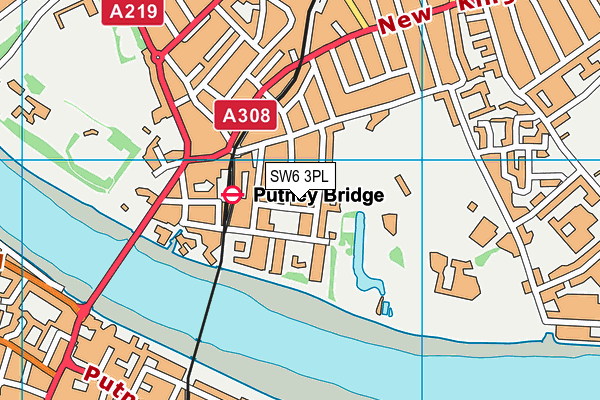 SW6 3PL map - OS VectorMap District (Ordnance Survey)