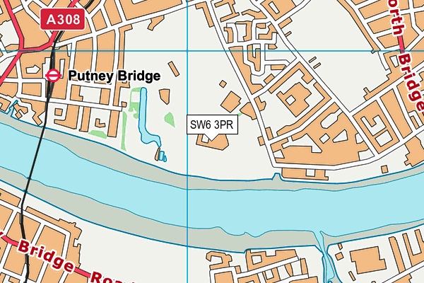 Hurlingham Club map (SW6 3PR) - OS VectorMap District (Ordnance Survey)
