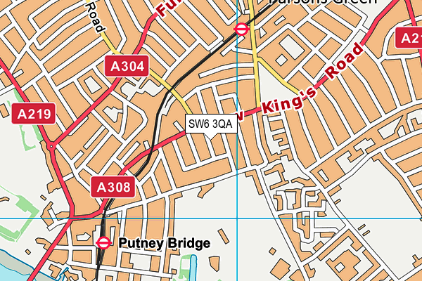 SW6 3QA map - OS VectorMap District (Ordnance Survey)