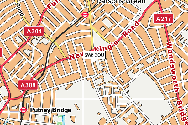 SW6 3QU map - OS VectorMap District (Ordnance Survey)