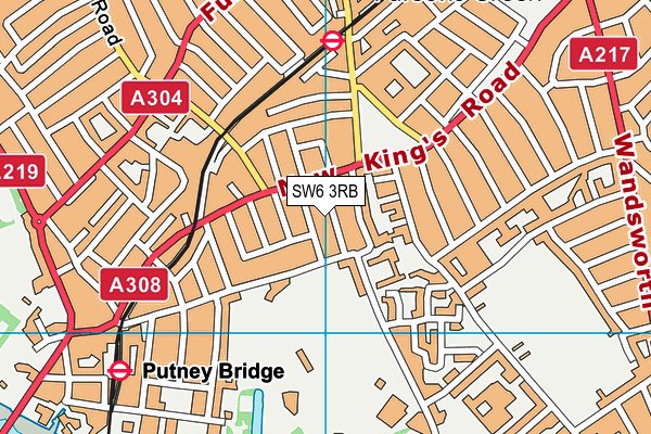 SW6 3RB map - OS VectorMap District (Ordnance Survey)