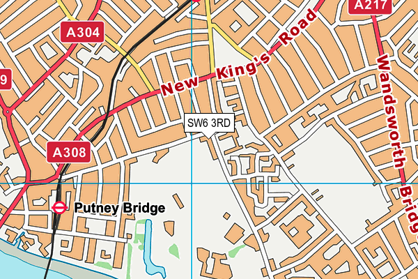 SW6 3RD map - OS VectorMap District (Ordnance Survey)