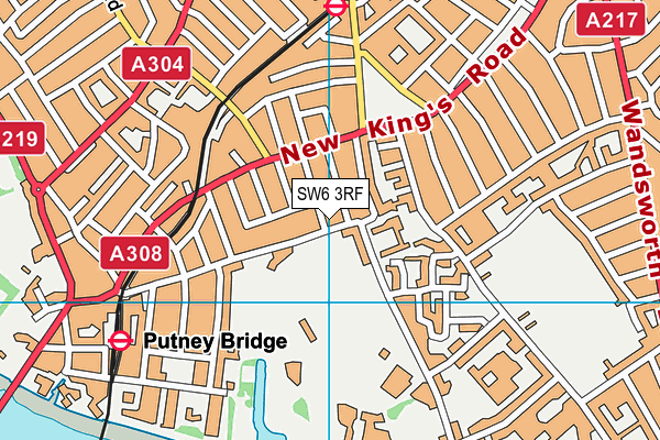 SW6 3RF map - OS VectorMap District (Ordnance Survey)