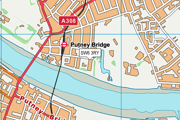 SW6 3RY map - OS VectorMap District (Ordnance Survey)