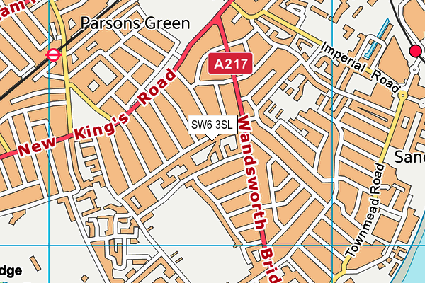 SW6 3SL map - OS VectorMap District (Ordnance Survey)