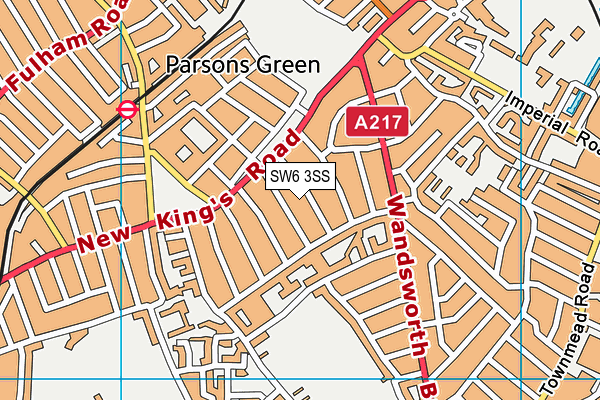 SW6 3SS map - OS VectorMap District (Ordnance Survey)