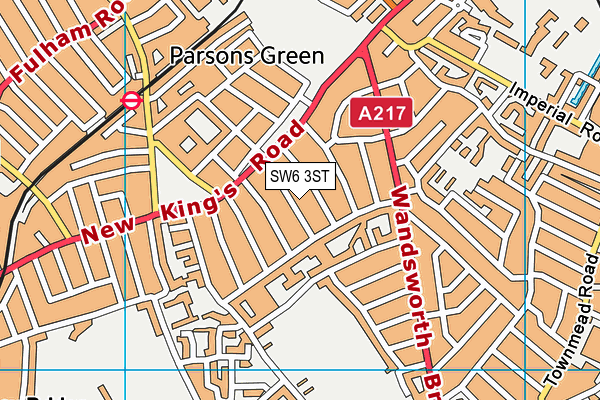 SW6 3ST map - OS VectorMap District (Ordnance Survey)