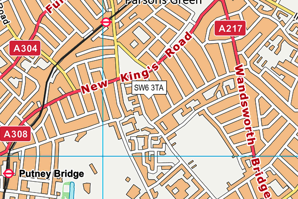 SW6 3TA map - OS VectorMap District (Ordnance Survey)