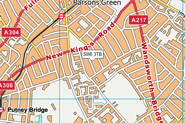 SW6 3TB map - OS VectorMap District (Ordnance Survey)