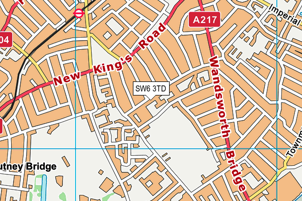 SW6 3TD map - OS VectorMap District (Ordnance Survey)