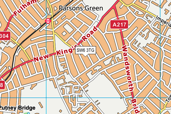 SW6 3TG map - OS VectorMap District (Ordnance Survey)