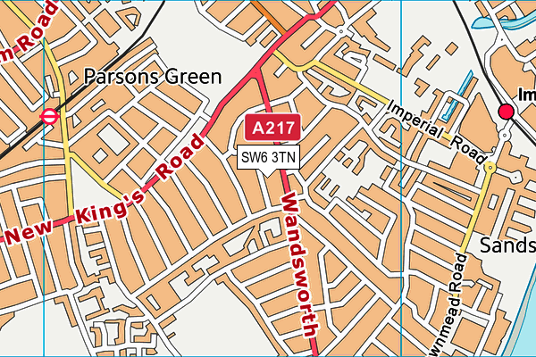 SW6 3TN map - OS VectorMap District (Ordnance Survey)