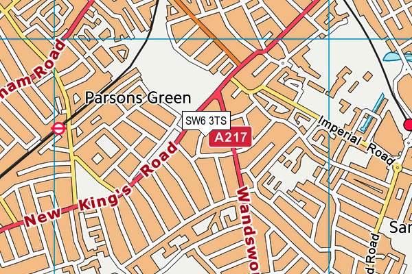 SW6 3TS map - OS VectorMap District (Ordnance Survey)