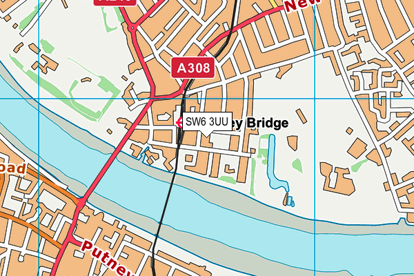 SW6 3UU map - OS VectorMap District (Ordnance Survey)