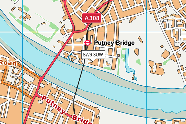 SW6 3UW map - OS VectorMap District (Ordnance Survey)