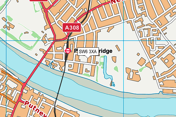 SW6 3XA map - OS VectorMap District (Ordnance Survey)