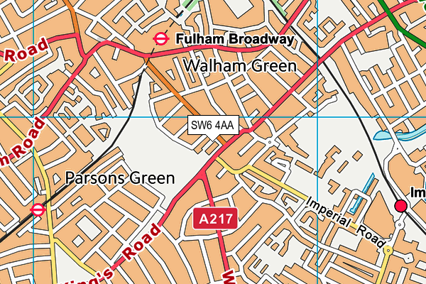 SW6 4AA map - OS VectorMap District (Ordnance Survey)