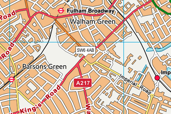 SW6 4AB map - OS VectorMap District (Ordnance Survey)