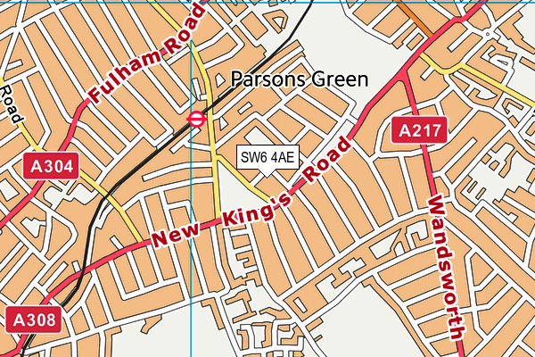 SW6 4AE map - OS VectorMap District (Ordnance Survey)