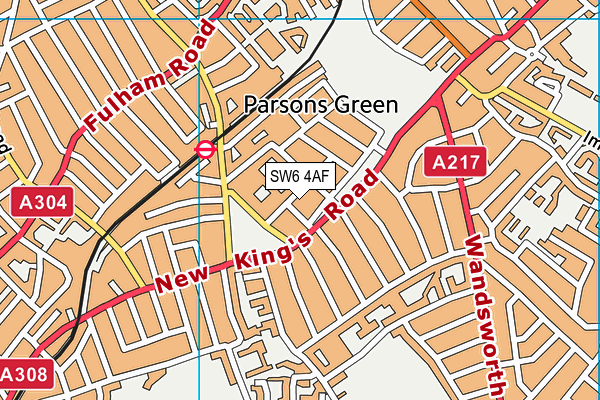 SW6 4AF map - OS VectorMap District (Ordnance Survey)