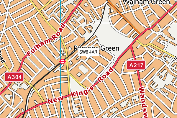 SW6 4AR map - OS VectorMap District (Ordnance Survey)