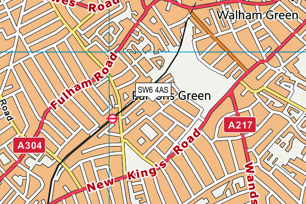 SW6 4AS map - OS VectorMap District (Ordnance Survey)