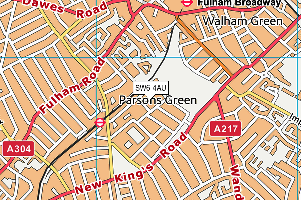 SW6 4AU map - OS VectorMap District (Ordnance Survey)