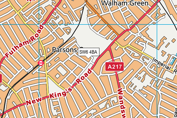 SW6 4BA map - OS VectorMap District (Ordnance Survey)