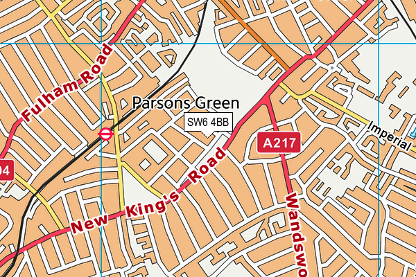 SW6 4BB map - OS VectorMap District (Ordnance Survey)