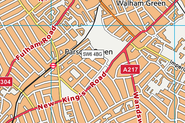 SW6 4BG map - OS VectorMap District (Ordnance Survey)