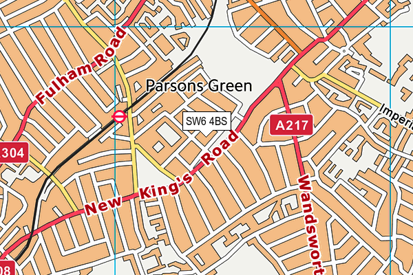 SW6 4BS map - OS VectorMap District (Ordnance Survey)