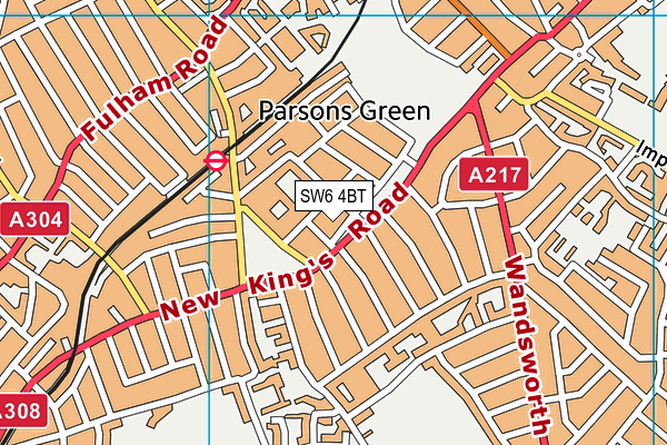 SW6 4BT map - OS VectorMap District (Ordnance Survey)