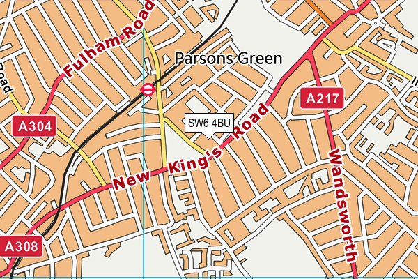 SW6 4BU map - OS VectorMap District (Ordnance Survey)