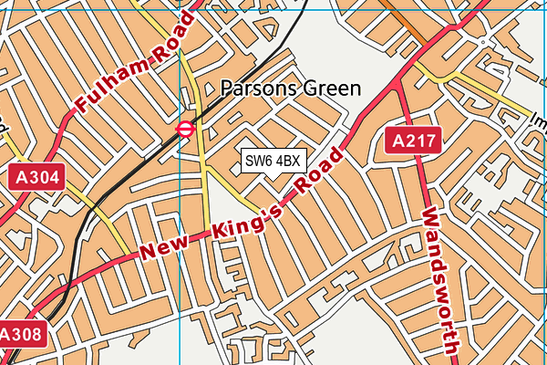 SW6 4BX map - OS VectorMap District (Ordnance Survey)