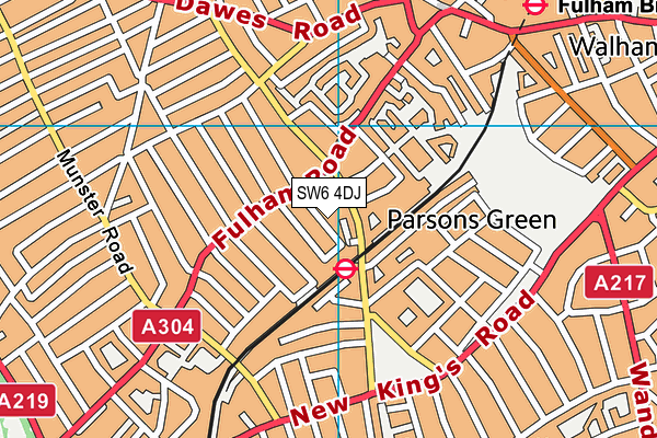 SW6 4DJ map - OS VectorMap District (Ordnance Survey)