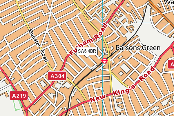 SW6 4DR map - OS VectorMap District (Ordnance Survey)