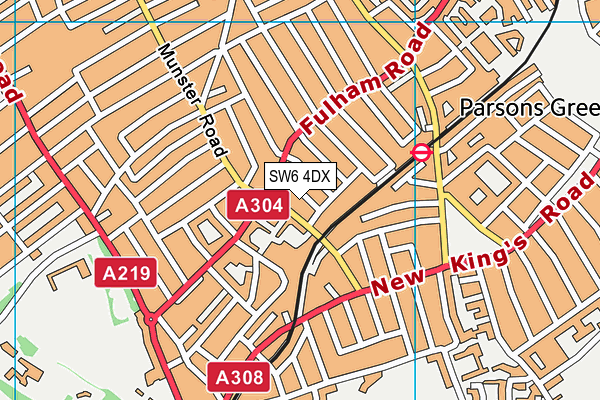 SW6 4DX map - OS VectorMap District (Ordnance Survey)