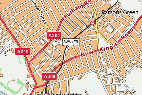 SW6 4ER map - OS VectorMap District (Ordnance Survey)