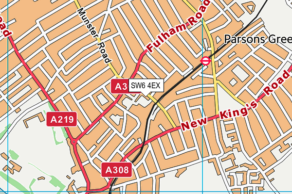 SW6 4EX map - OS VectorMap District (Ordnance Survey)