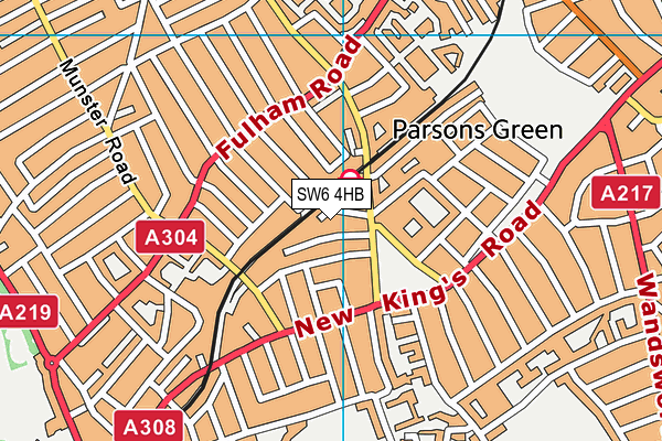 SW6 4HB map - OS VectorMap District (Ordnance Survey)