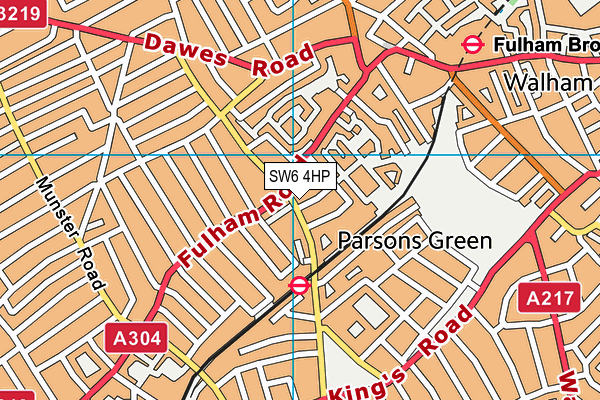 SW6 4HP map - OS VectorMap District (Ordnance Survey)