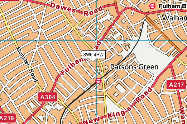 SW6 4HW map - OS VectorMap District (Ordnance Survey)