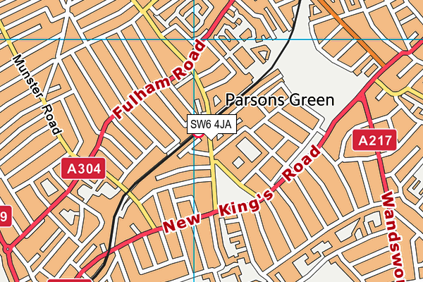 SW6 4JA map - OS VectorMap District (Ordnance Survey)