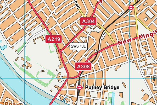 SW6 4JL map - OS VectorMap District (Ordnance Survey)