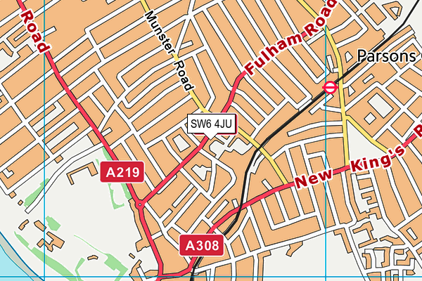 SW6 4JU map - OS VectorMap District (Ordnance Survey)