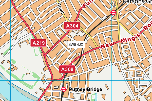 SW6 4JX map - OS VectorMap District (Ordnance Survey)