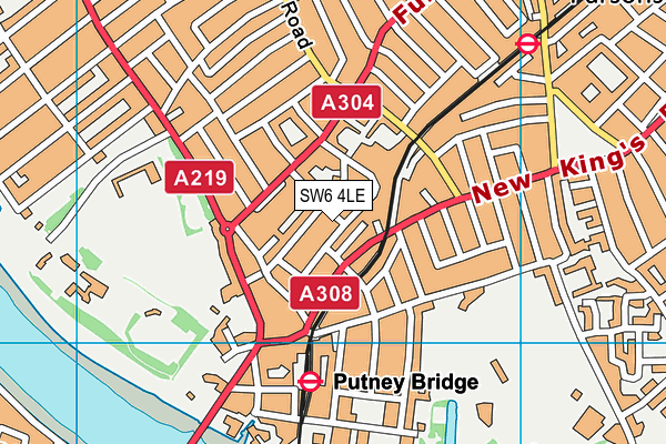 SW6 4LE map - OS VectorMap District (Ordnance Survey)