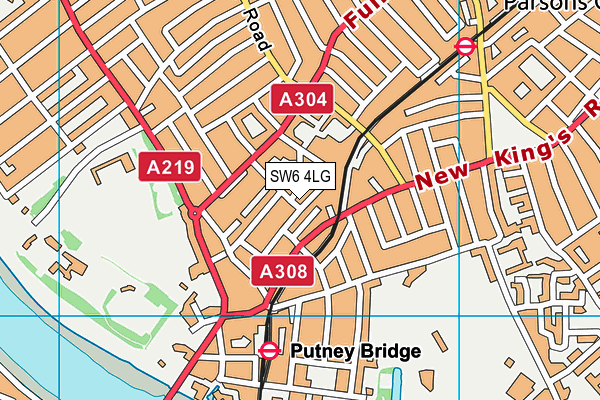 SW6 4LG map - OS VectorMap District (Ordnance Survey)